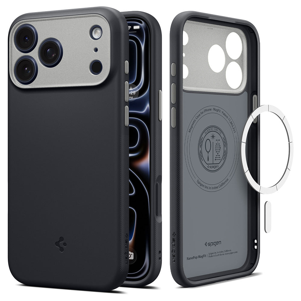 Funda MagSafe para Apple iPhone 18 Pro Max / 17 Pro Max, Spigen, Caseology Nano Pop, Negra ACS12142