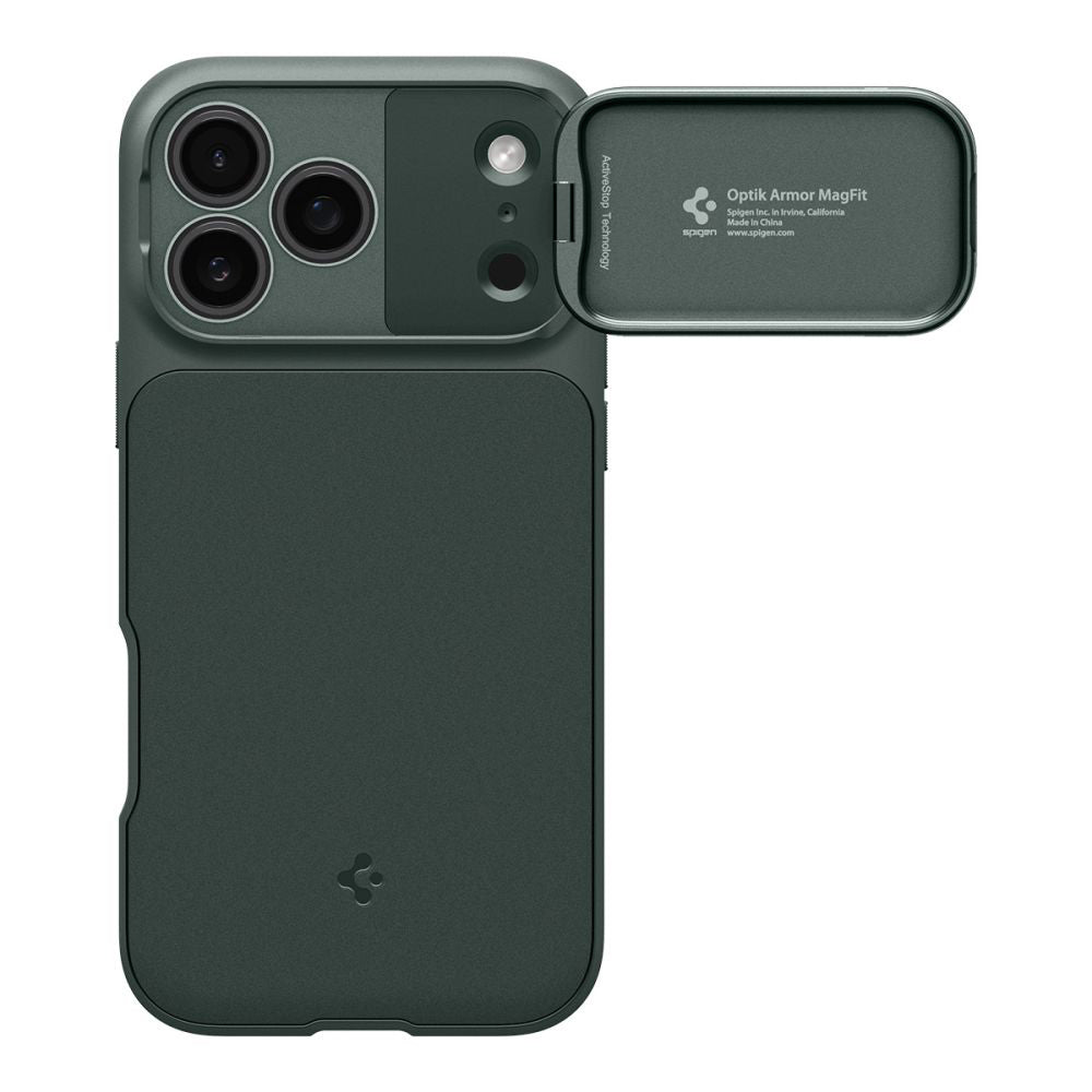 Funda MagSafe para Apple iPhone 18 Pro Max / 17 Pro Max, Spigen, Optik Armor, Verde ACS09901