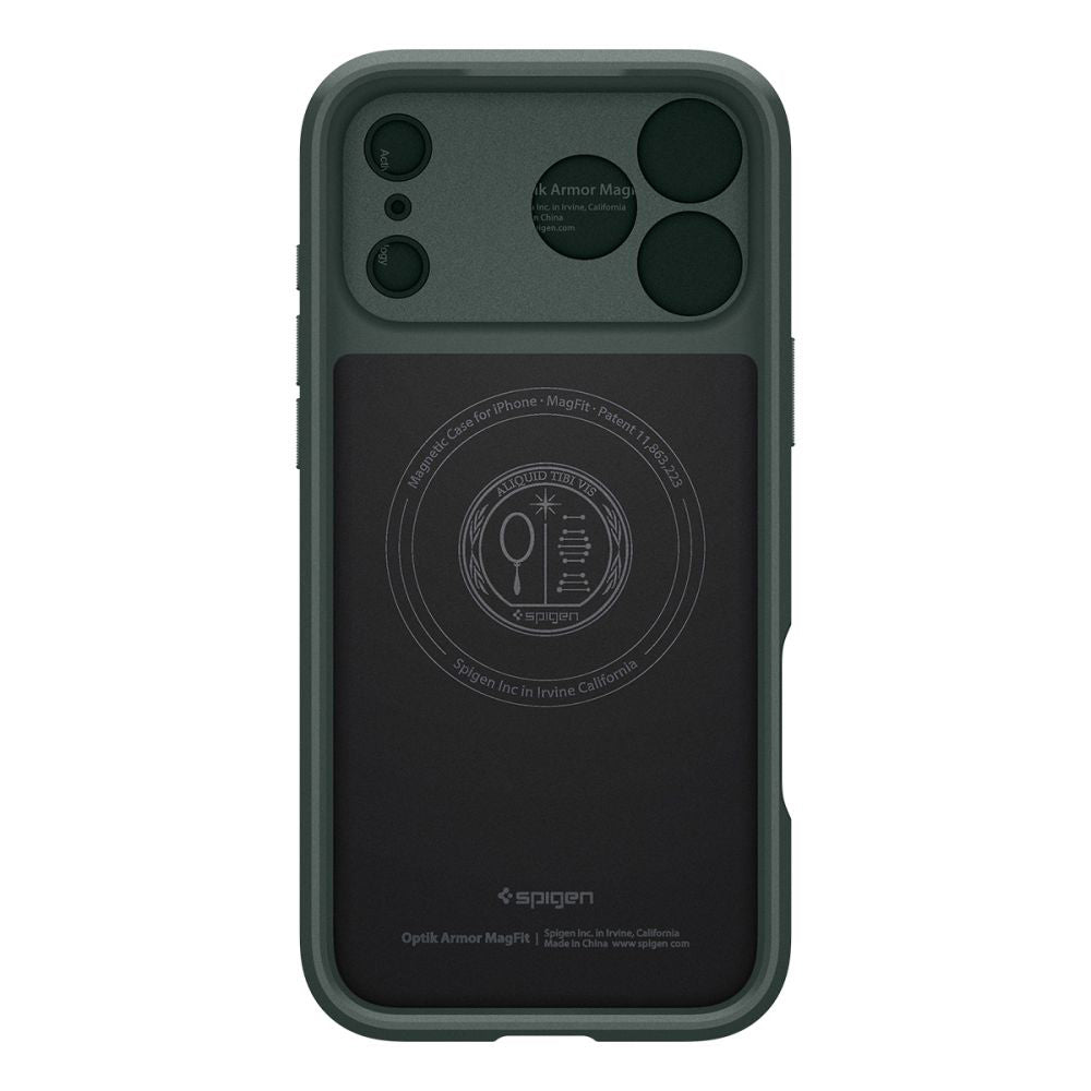 Funda MagSafe para Apple iPhone 18 Pro Max / 17 Pro Max, Spigen, Optik Armor, Verde ACS09901