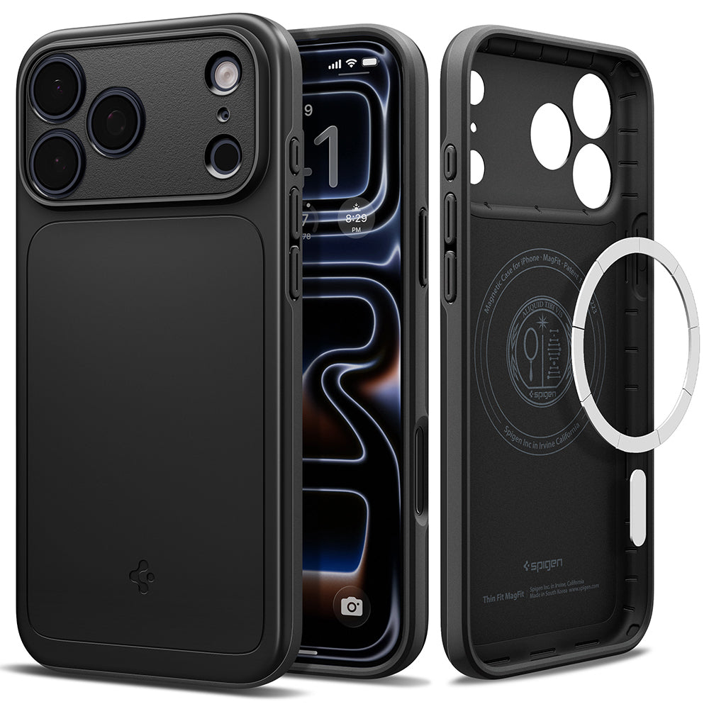 Funda MagSafe para Apple iPhone 18 Pro Max / 17 Pro Max, Spigen, Thin Fit, Negra ACS12105