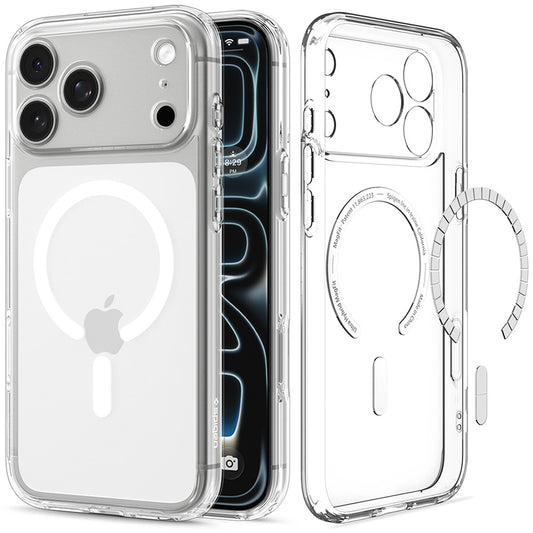 Funda MagSafe para Apple iPhone 18 Pro Max / 17 Pro Max, Spigen, Ultra Hybrid, Transparente Blanca ACS12118