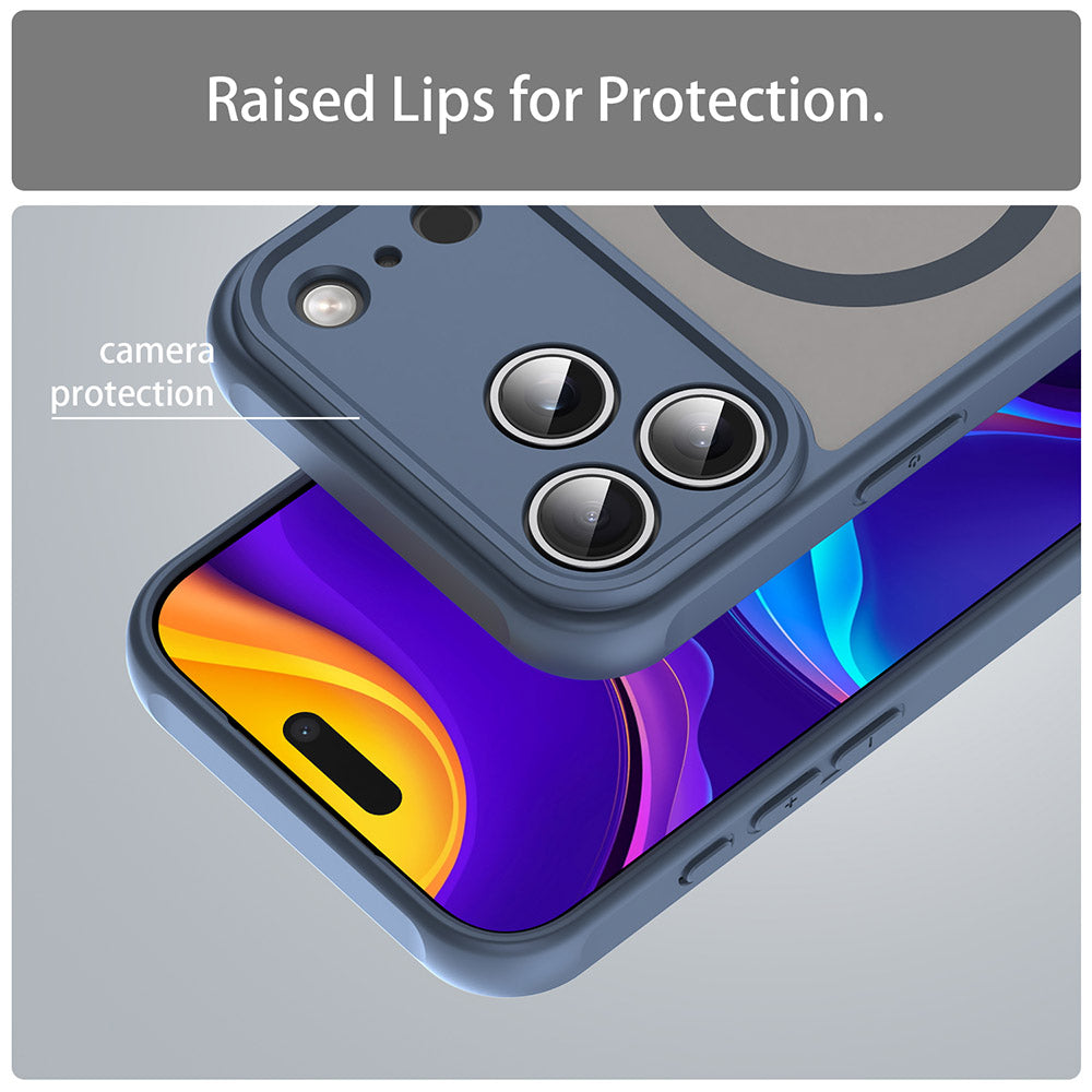 Funda MagSafe para Apple iPhone 18 Pro Max / 17 Pro Max, Techsuit, HaloFrost II, Azul Marino