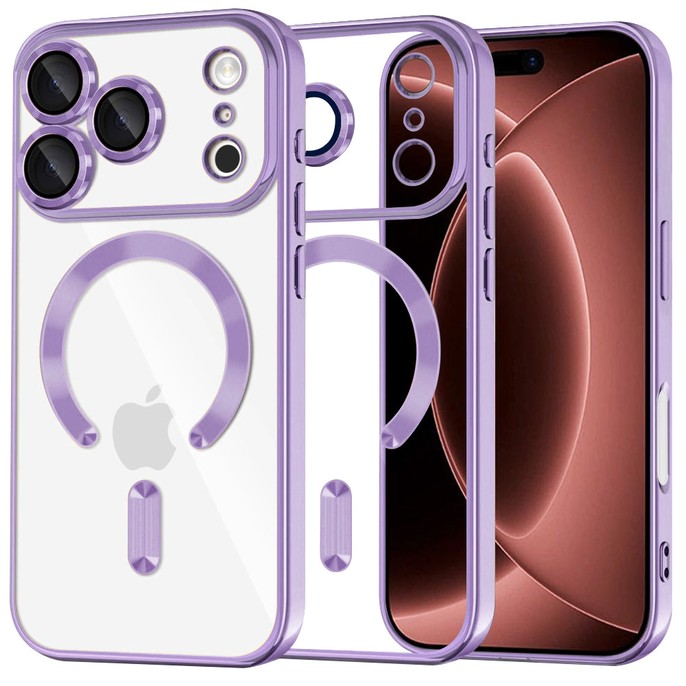 Funda MagSafe para Apple iPhone 18 Pro Max / 17 Pro Max, Techsuit, Luxury Crystal, Morado Claro