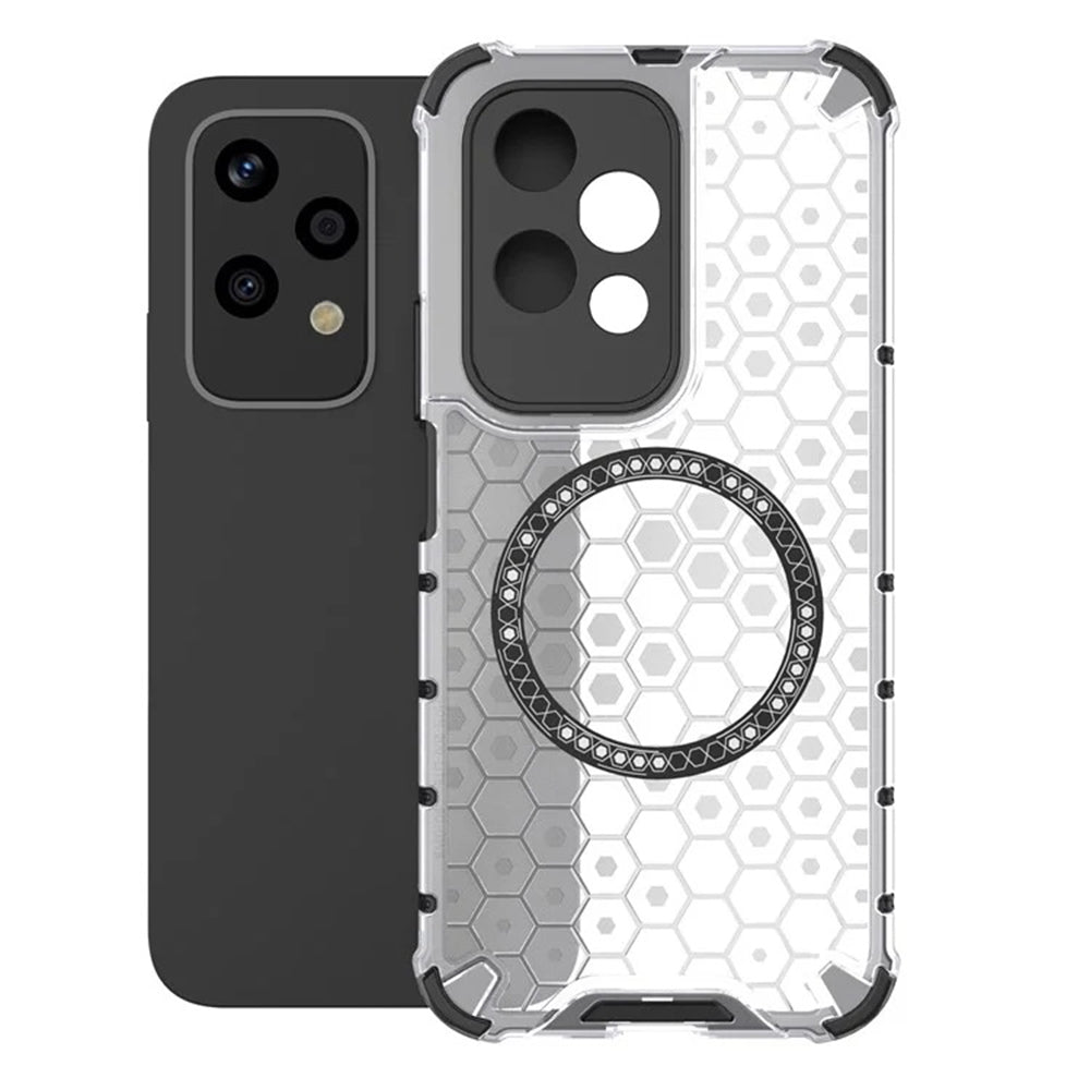 Funda MagSafe para Honor 200 Lite, Techsuit, HoneyComb Shield, Blanca