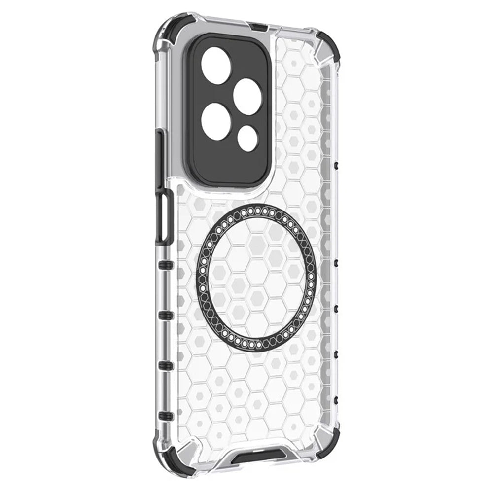 Funda MagSafe para Honor 200 Lite, Techsuit, HoneyComb Shield, Blanca