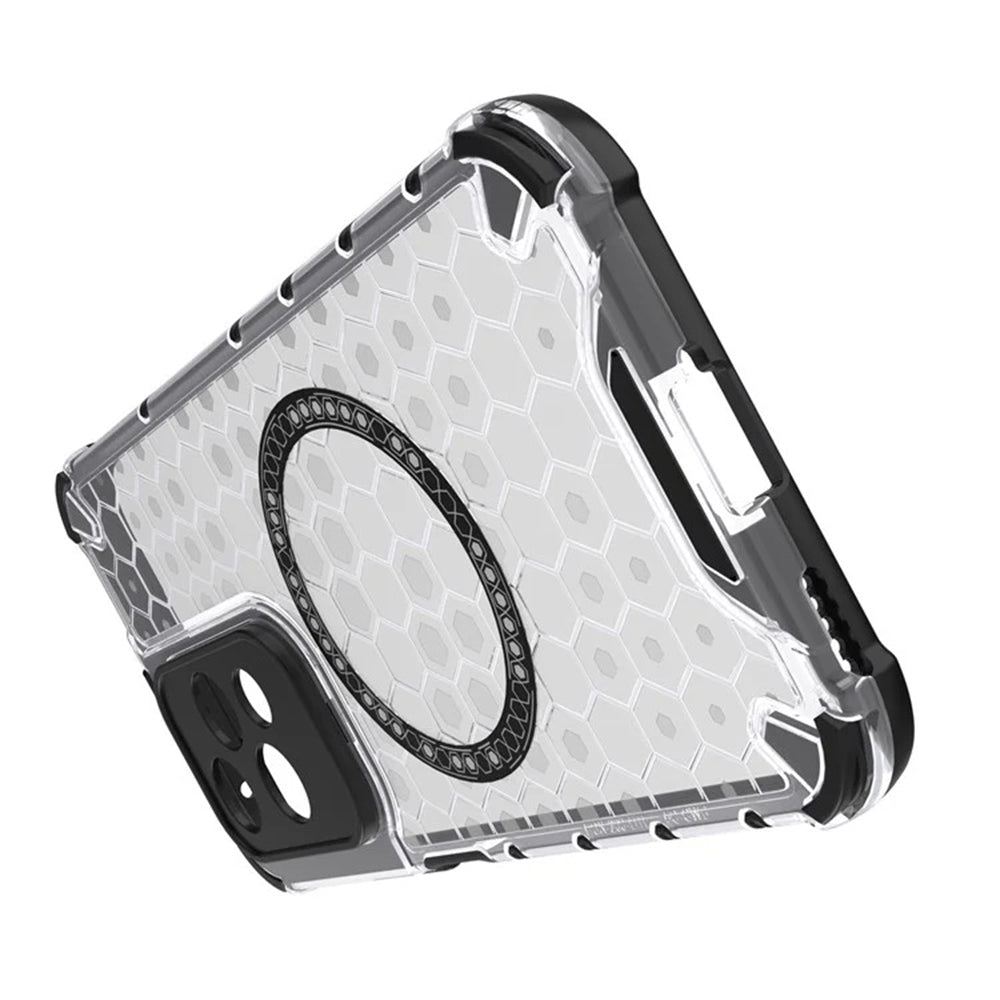 Funda MagSafe para Honor 200 Lite, Techsuit, HoneyComb Shield, Blanca