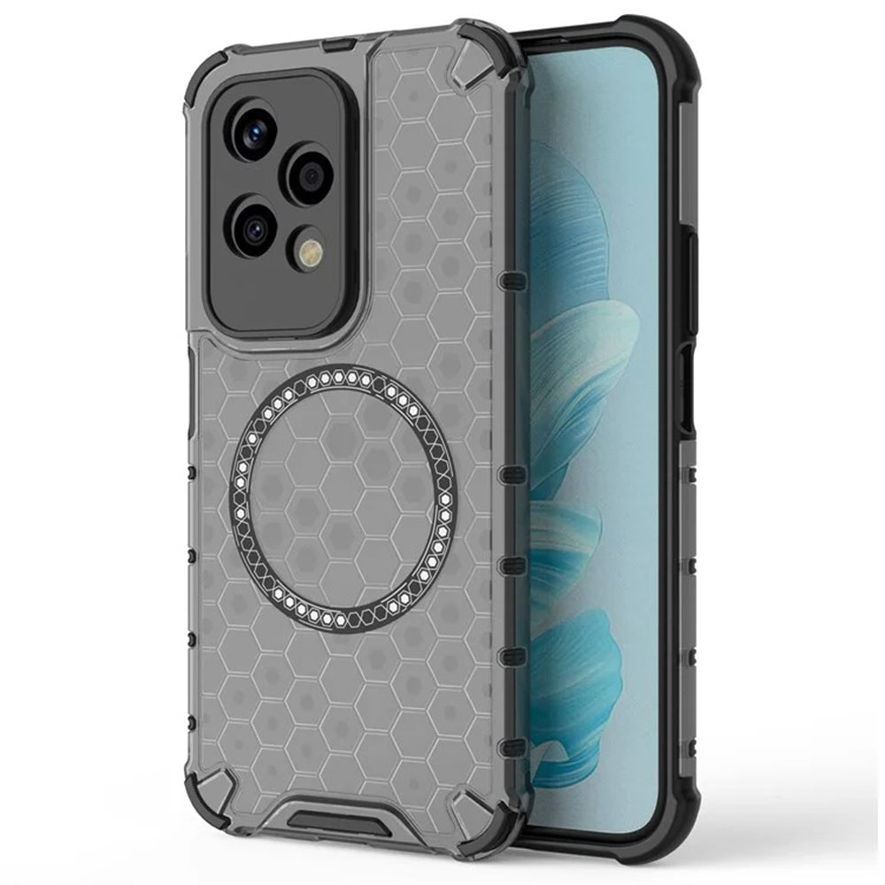 Funda MagSafe para Honor 200 Lite, Techsuit, HoneyComb Shield, Negra