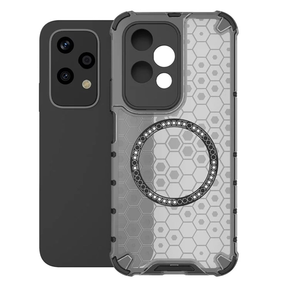 Funda MagSafe para Honor 200 Lite, Techsuit, HoneyComb Shield, Negra