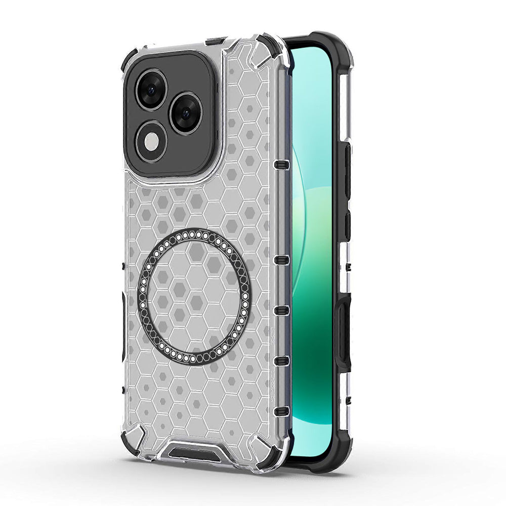 Funda MagSafe para Honor 400 Lite, Techsuit, HoneyComb Shield, Blanca