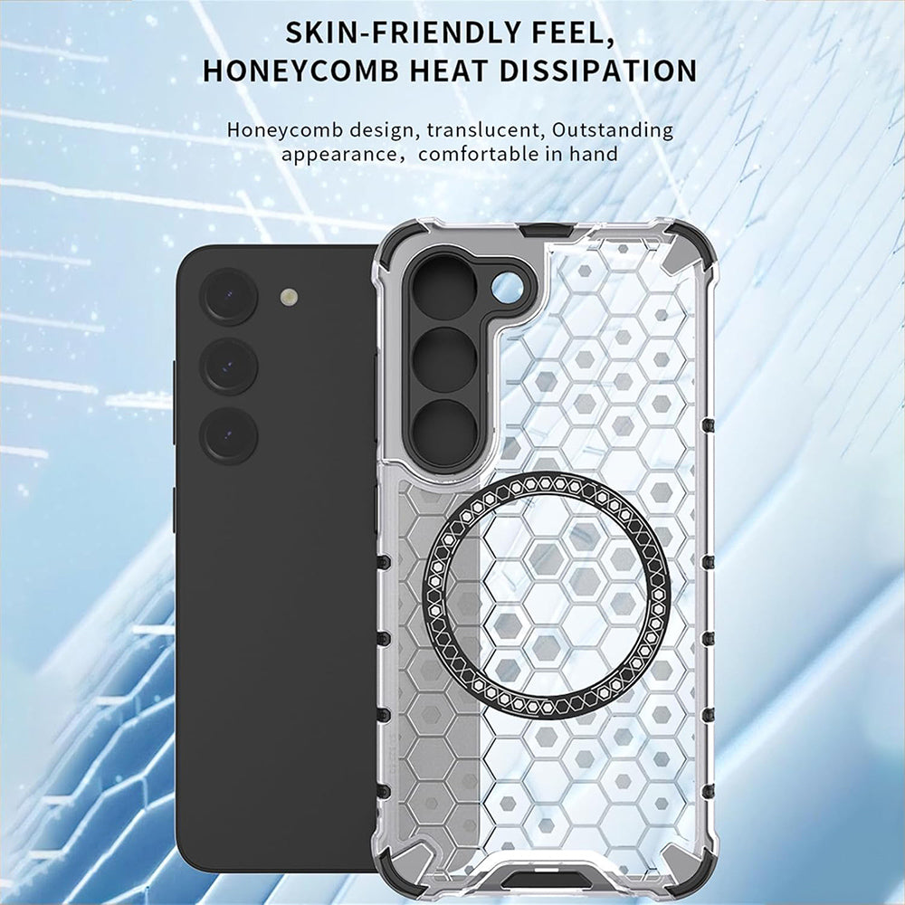 Funda MagSafe para Honor 400 Lite, Techsuit, HoneyComb Shield, Blanca