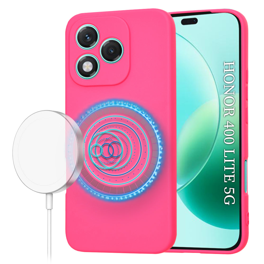 Funda MagSafe para Honor 400 Lite, Techsuit, SoftFlex, Rosa Oscuro