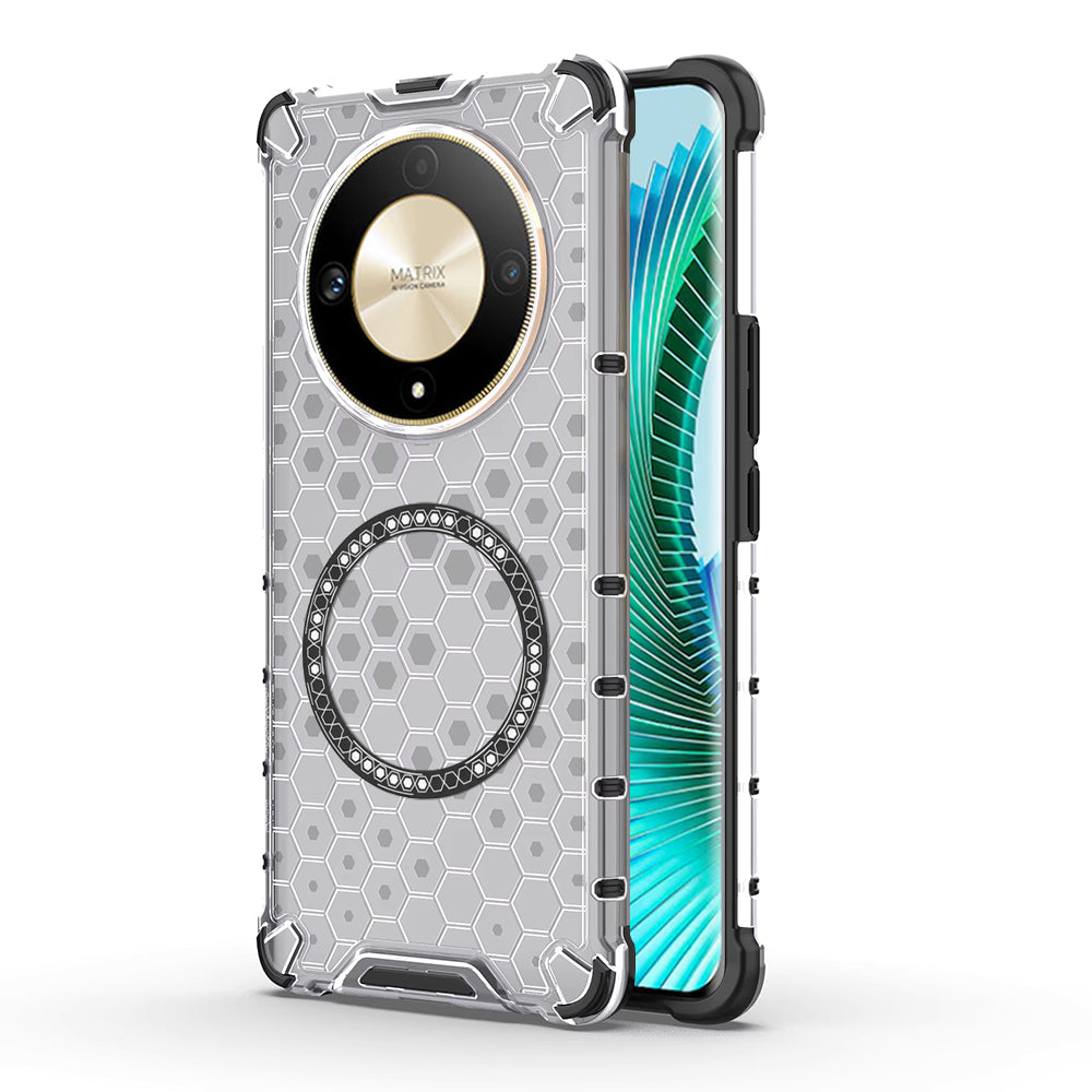 Funda MagSafe para Honor Magic6 Lite, Techsuit, HoneyComb Shield, Blanca