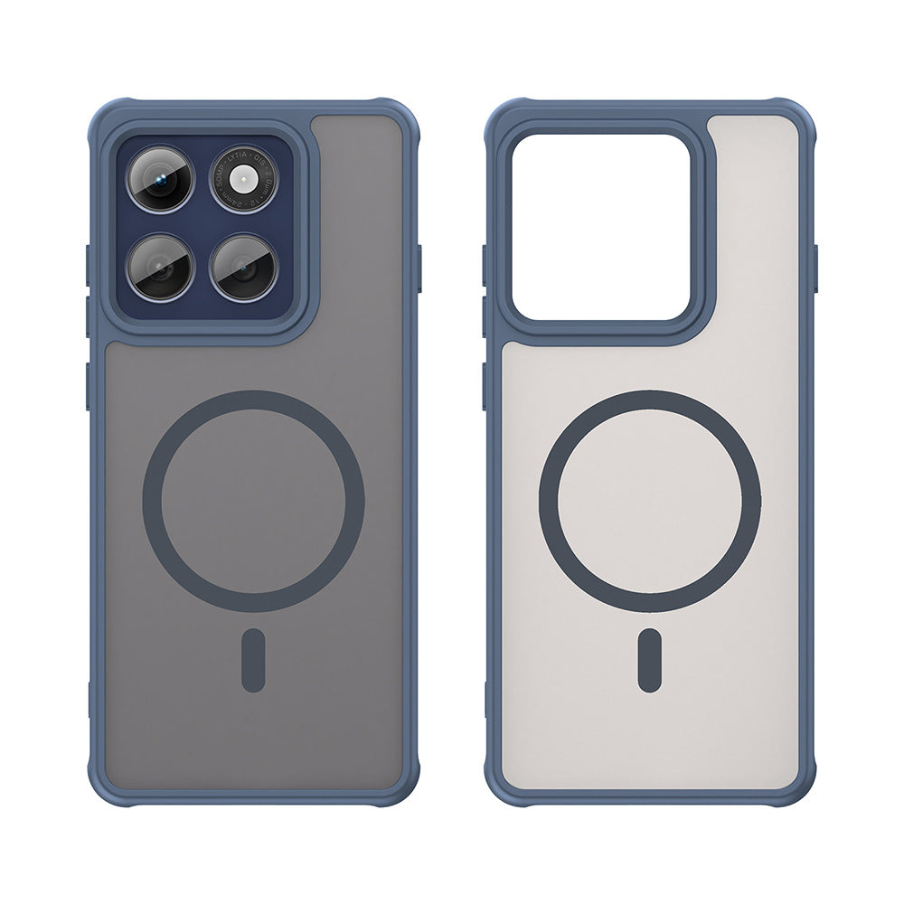 Funda MagSafe para Motorola Edge 60 Pro, Techsuit, HaloFrost II (Agujero Grande para Lente), Azul Marino