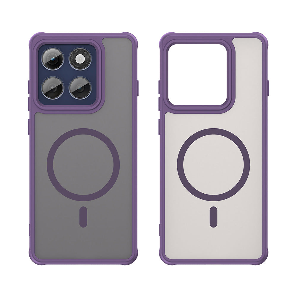 Funda MagSafe para Motorola Edge 60 Pro, Techsuit, HaloFrost II (Agujero Grande para Lente), Morado