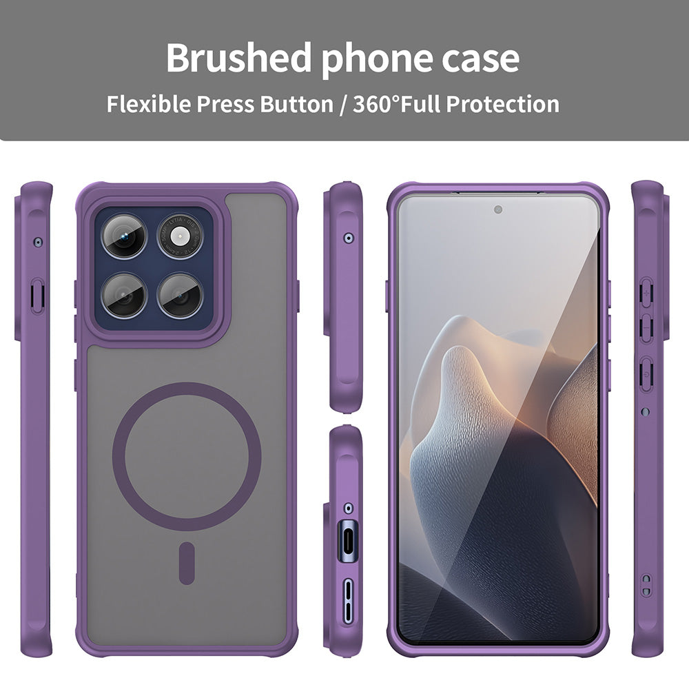 Funda MagSafe para Motorola Edge 60 Pro, Techsuit, HaloFrost II (Agujero Grande para Lente), Morado