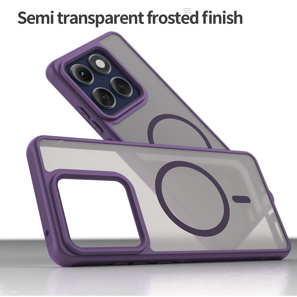 Funda MagSafe para Motorola Edge 60 Pro, Techsuit, HaloFrost II (Agujero Grande para Lente), Morado