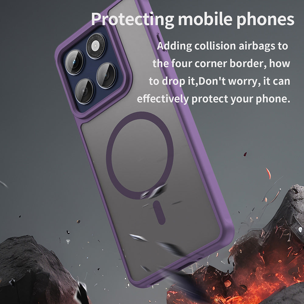 Funda MagSafe para Motorola Edge 60 Pro, Techsuit, HaloFrost II (Agujero Grande para Lente), Morado