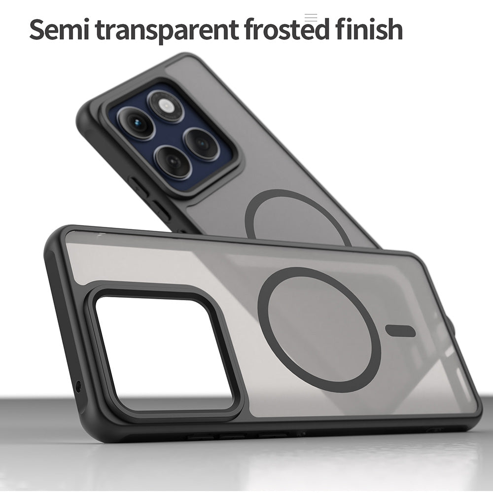 Funda MagSafe para Motorola Edge 60 Pro, Techsuit, HaloFrost II (Agujero Grande para Lente), Negra
