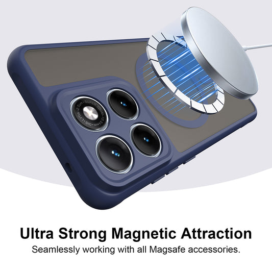 Funda MagSafe para Motorola Edge 70 Fusion, Techsuit, HaloFrost II, Azul Marino