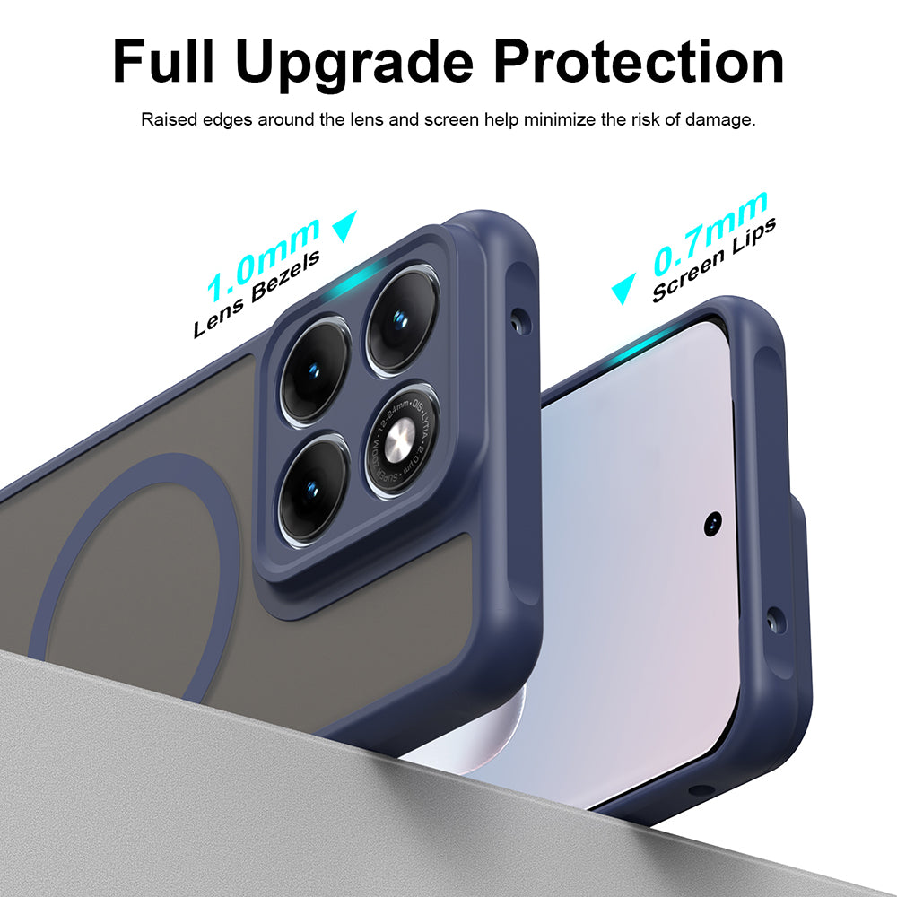 Funda MagSafe para Motorola Edge 70 Fusion, Techsuit, HaloFrost II, Azul Marino
