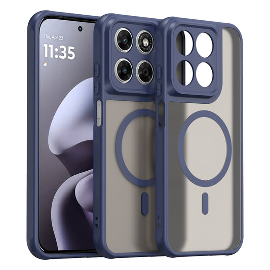 Funda MagSafe para Motorola Moto G87 / G77 / G67, Techsuit, HaloFrost II, Azul Marino