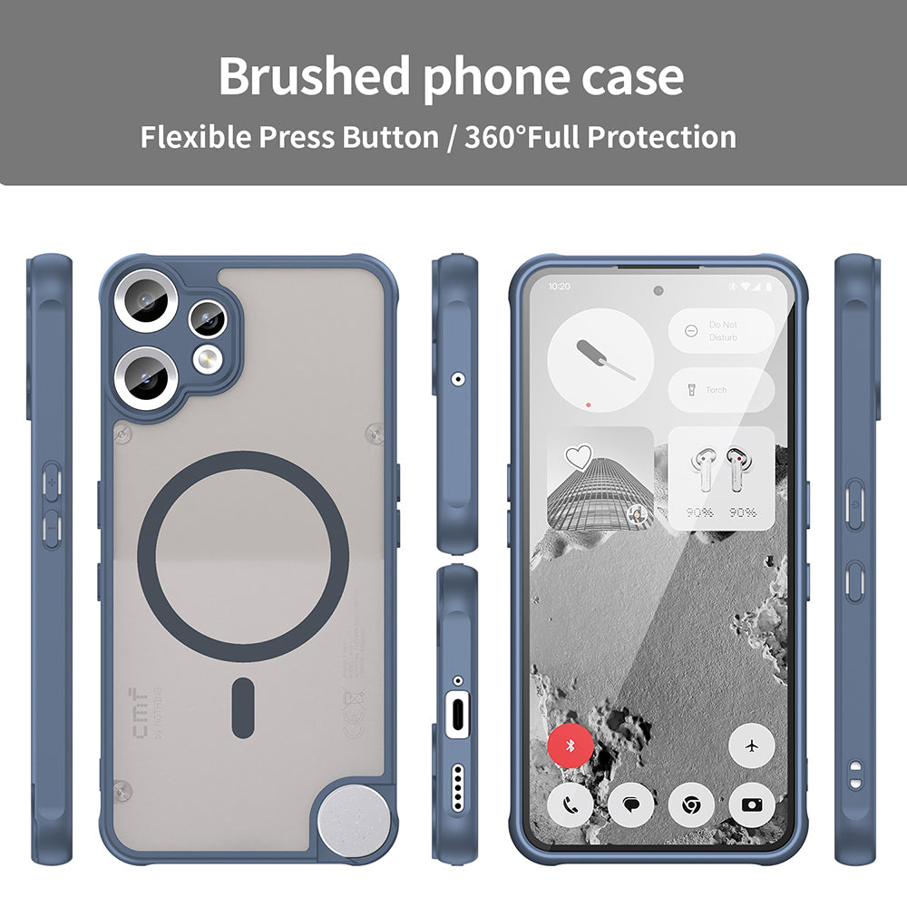 Funda MagSafe para Nothing CMF Phone 2 Pro, Techsuit, HaloFrost II, Azul Marino