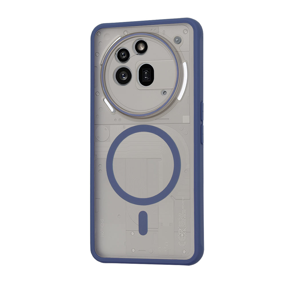 Funda MagSafe para Nothing Phone (3a) Pro, Techsuit, HaloFrost, Azul marino