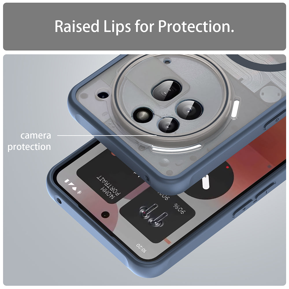 Funda MagSafe para Nothing Phone (3a) Pro, Techsuit, HaloFrost II, Azul Marino