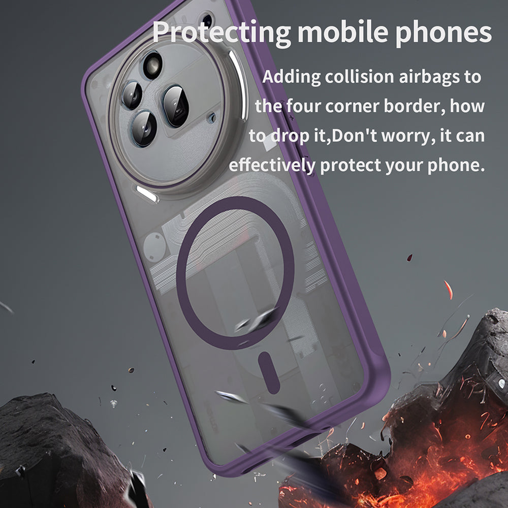 Funda MagSafe para Nothing Phone (3a) Pro, Techsuit, HaloFrost II, Morado