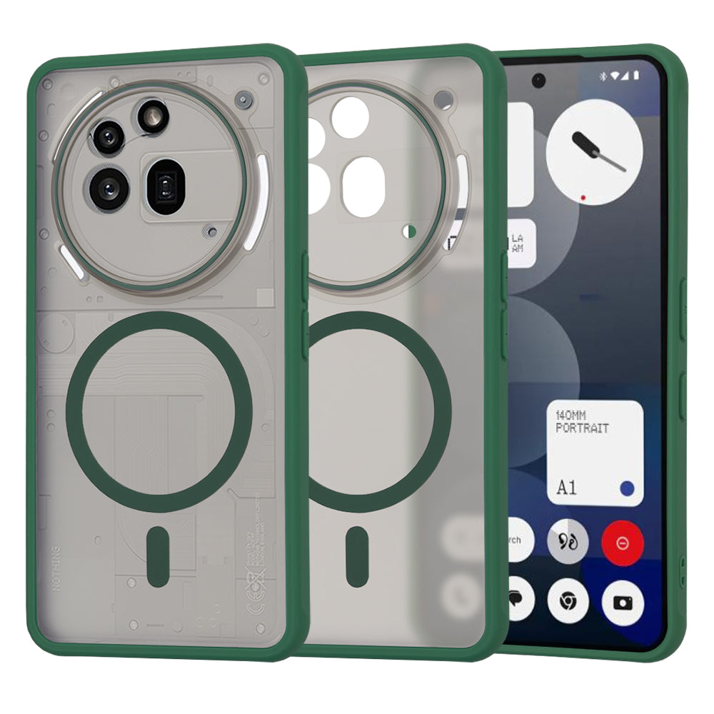 Funda MagSafe para Nothing Phone (3a) Pro, Techsuit, HaloFrost, Verde