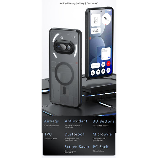 Funda MagSafe para Nothing Phone (3a), Techsuit, PureFrost, Negra