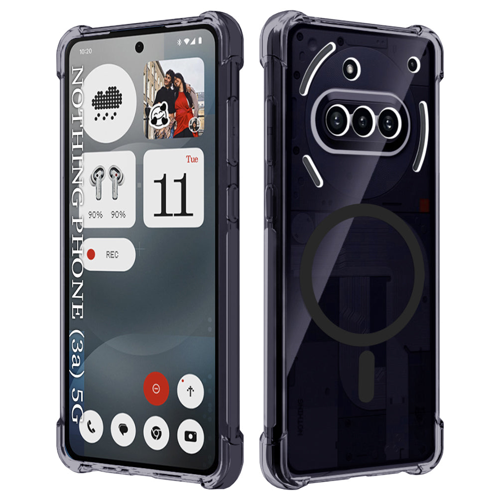 Funda MagSafe para Nothing Phone (3a), Techsuit, Transparente a prueba de golpes, Ahumado