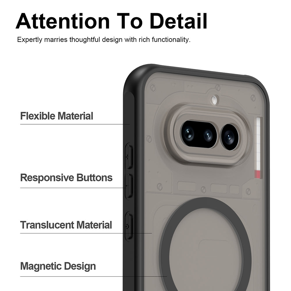 Funda MagSafe para Nothing Phone (4a), Techsuit, HaloFrost II, Negra