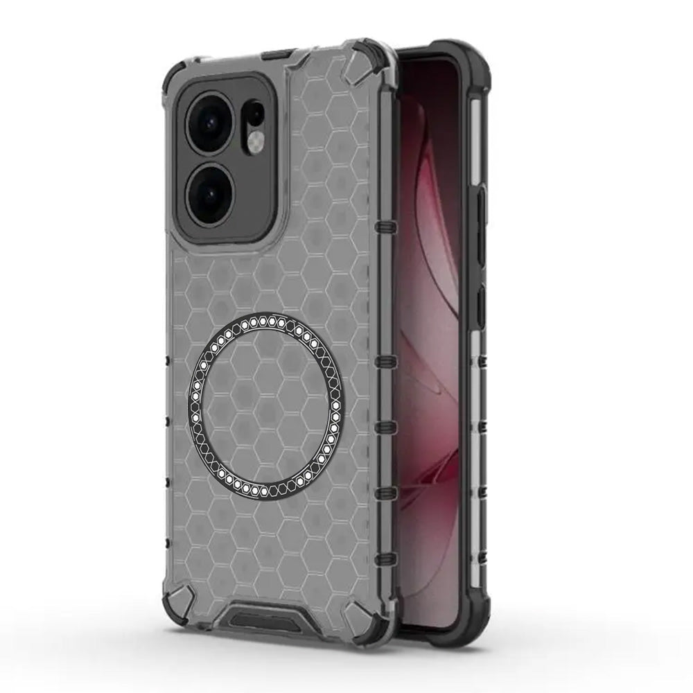 Funda MagSafe para Oppo Reno13 FS 5G / Reno13 F 4G / Reno13 F, Techsuit, HoneyComb Shield, Negra
