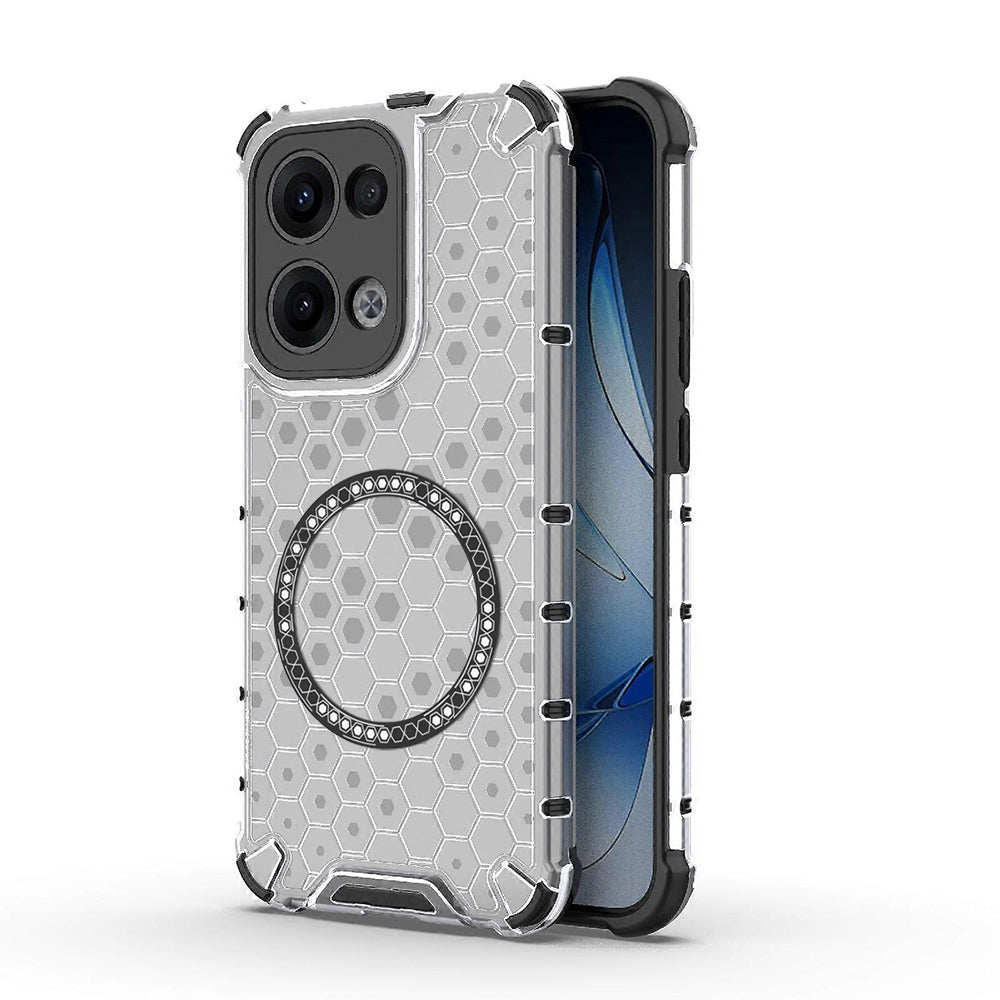 Funda MagSafe para Oppo Reno13, Techsuit, HoneyComb Shield, Blanca