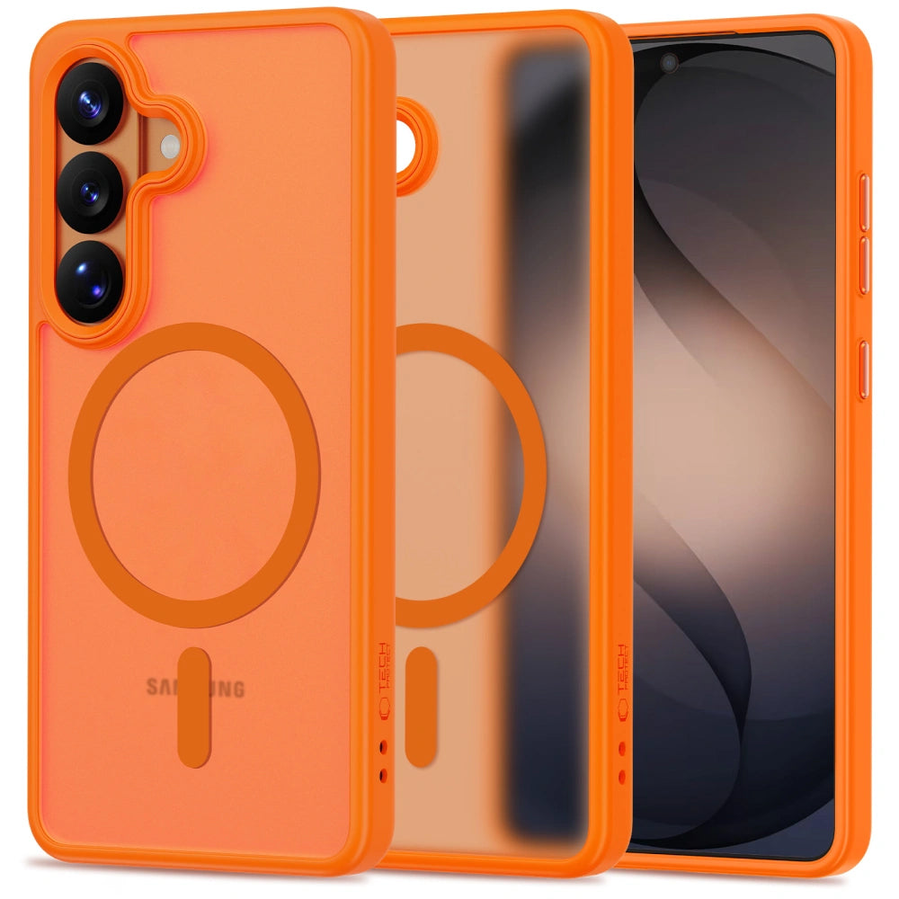 Funda MagSafe para Samsung Galaxy S26 S942, Tech-Protect, Magmat, Naranja Mate