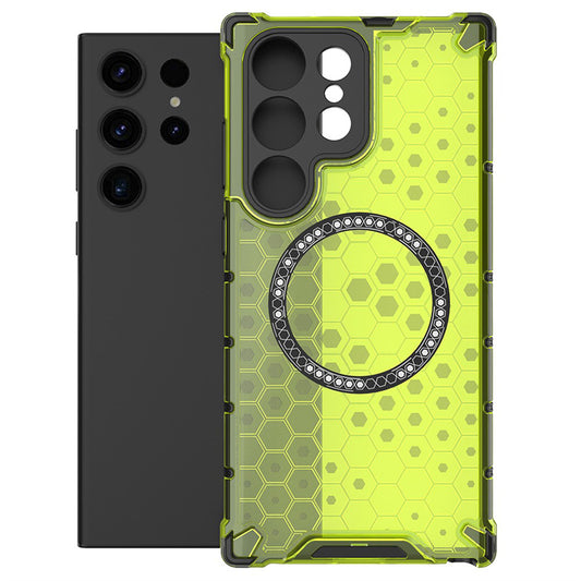 Funda MagSafe para Samsung Galaxy S25 Ultra S938, Techsuit, HoneyComb Shield, Verde
