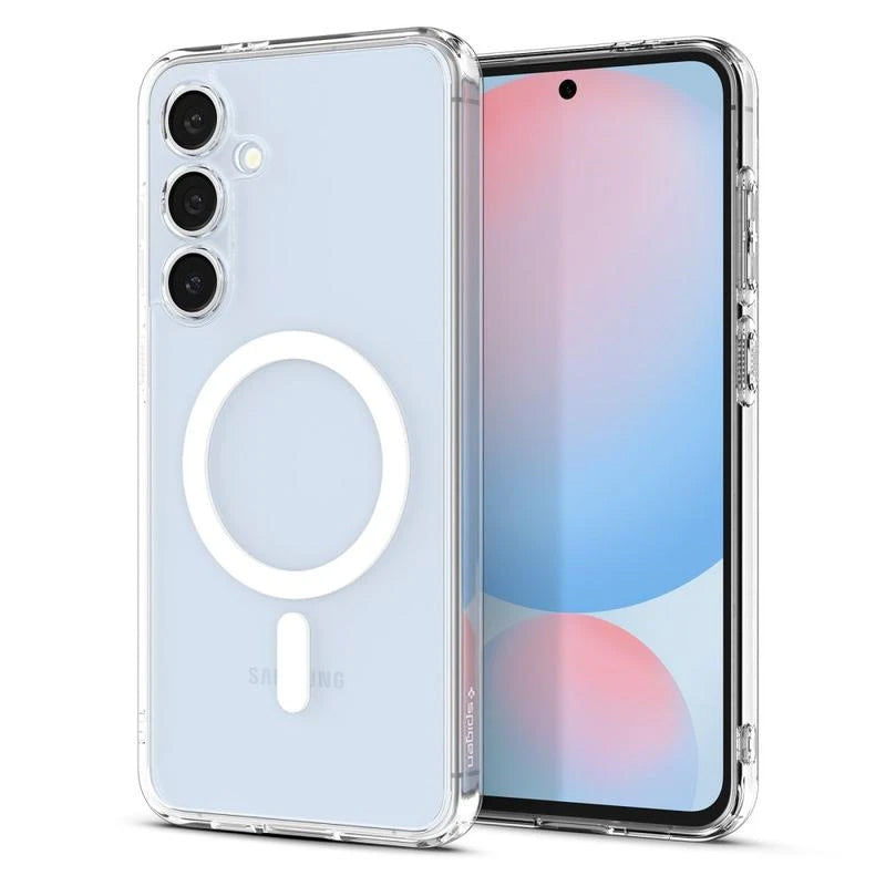 Funda MagSafe para Samsung Galaxy S24 FE S721, Spigen, Ultra Hybrid Metal Ring, Transparente