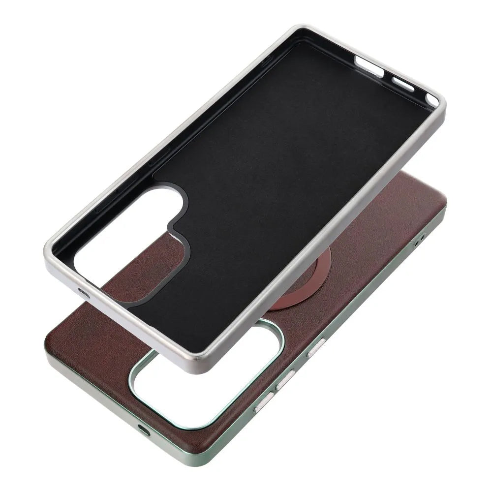 Funda MagSafe para Samsung Galaxy A56 A566, OEM, Gentleman Mag, Marrón