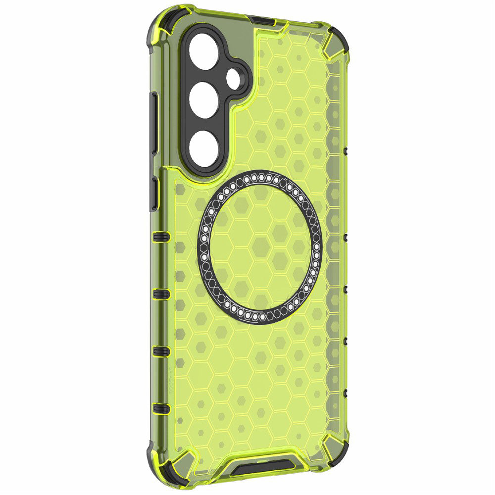 Funda MagSafe para Samsung Galaxy S25 S931, Techsuit, HoneyComb Shield, Verde