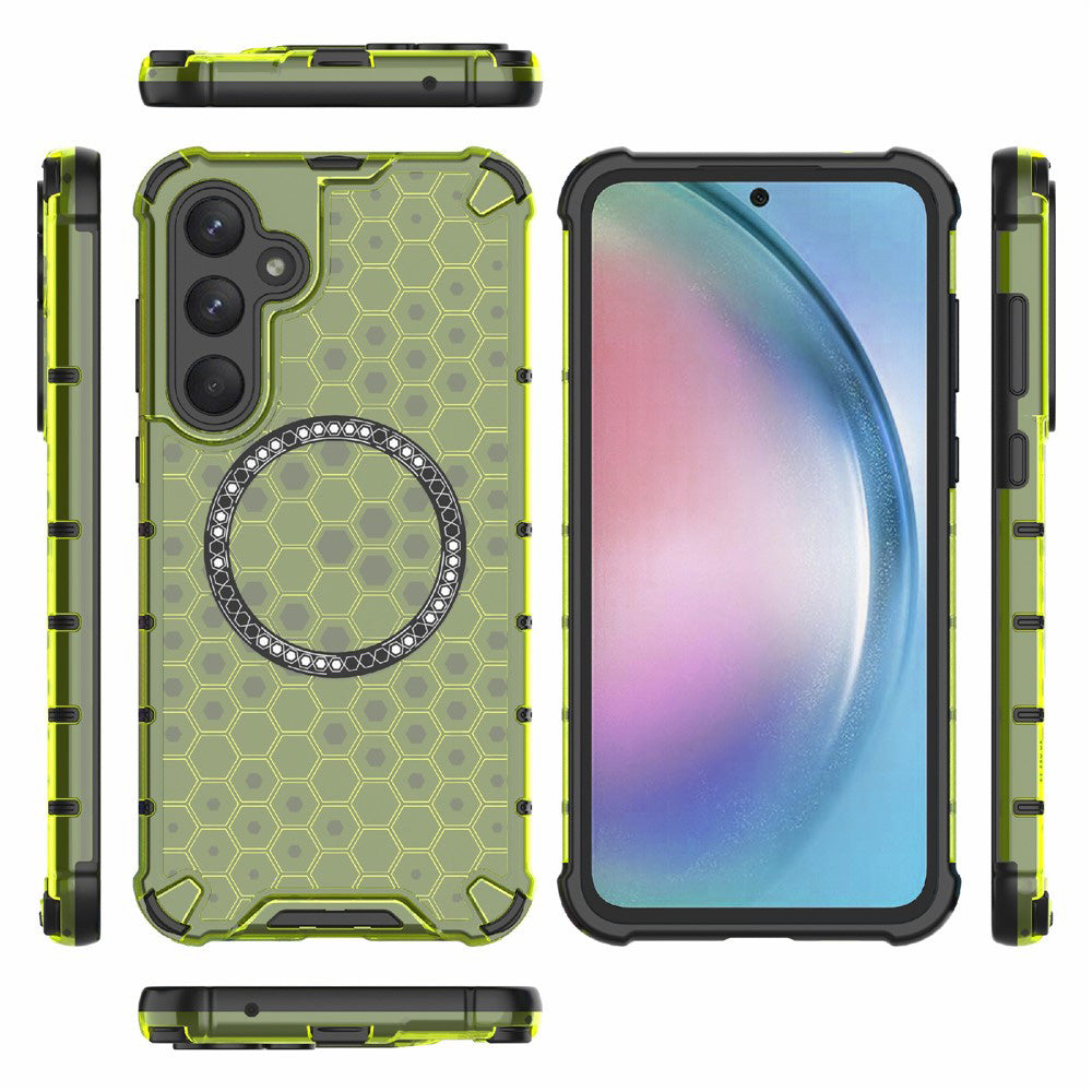 Funda MagSafe para Samsung Galaxy S25 S931, Techsuit, HoneyComb Shield, Verde