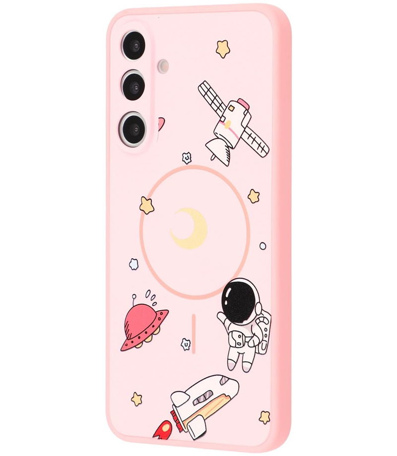 Funda MagSafe para Samsung Galaxy S26 Ultra S948, OEM, Astronauta de dibujos animados, Rosa