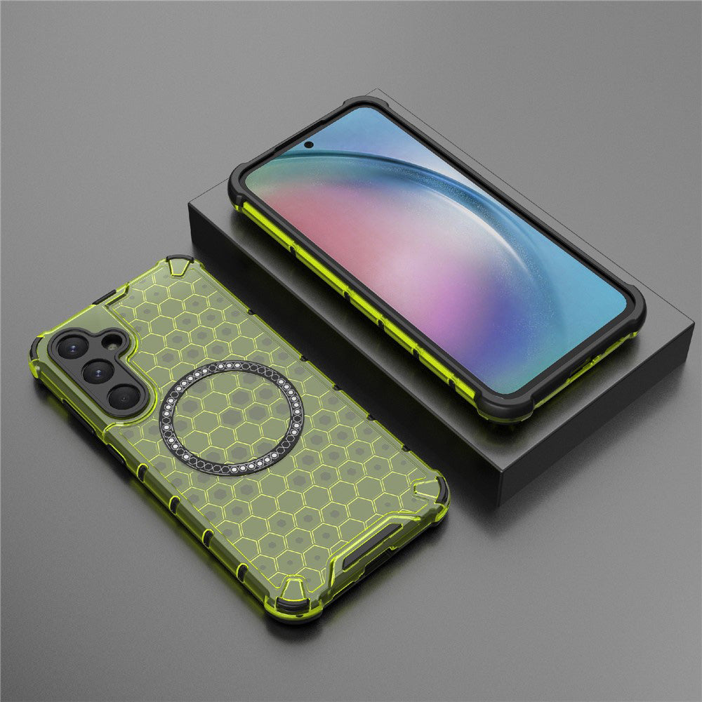Funda MagSafe para Samsung Galaxy S25 S931, Techsuit, HoneyComb Shield, Verde