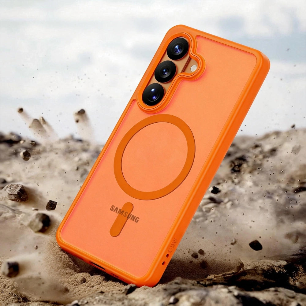 Funda MagSafe para Samsung Galaxy S26 S942, Tech-Protect, Magmat, Naranja Mate