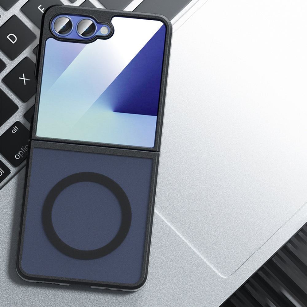 Funda MagSafe para Samsung Galaxy Z Flip7 F766, Techsuit, PureFrost, Negra Satinada