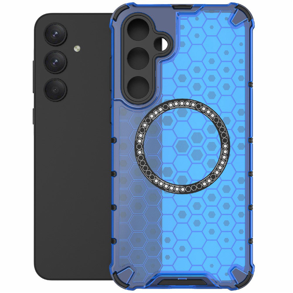 Funda MagSafe para Samsung Galaxy A26 A266, Techsuit, HoneyComb Shield, Azul