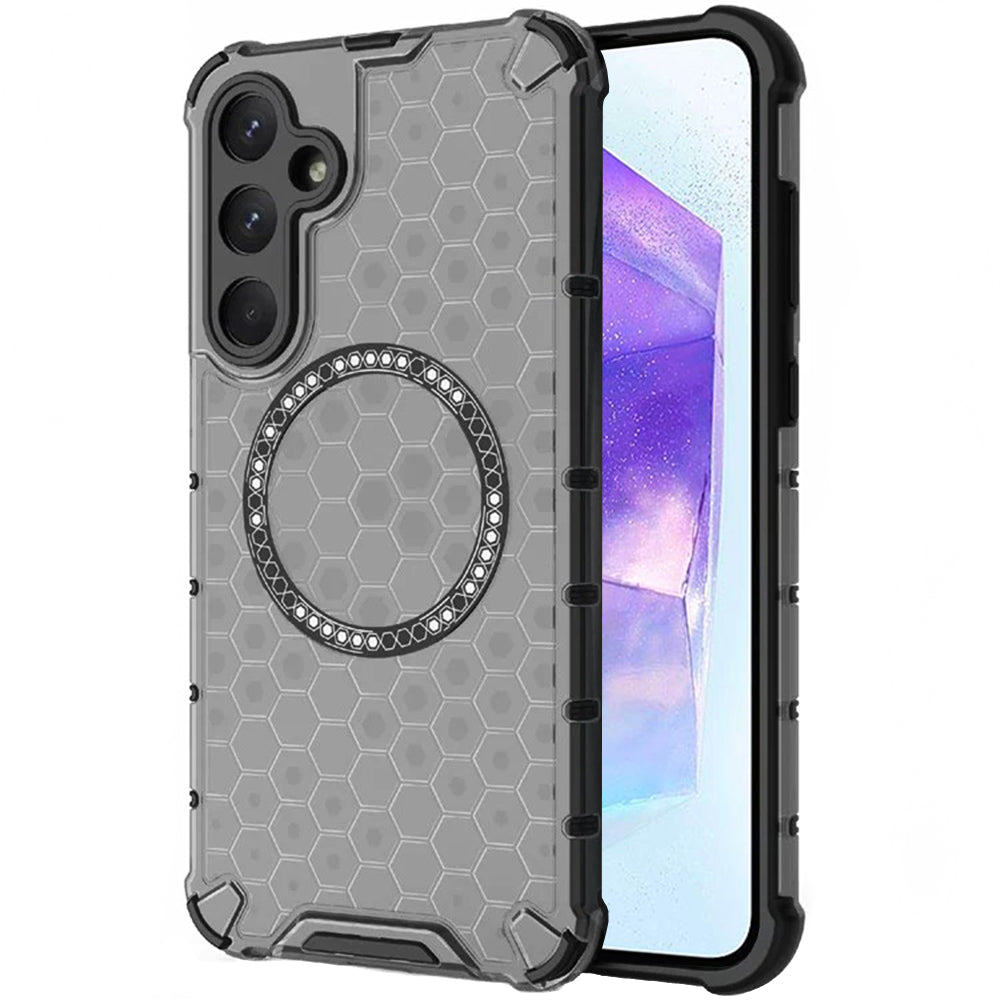 Funda MagSafe para Samsung Galaxy A55 5G A556, Techsuit, HoneyComb Shield, Negra