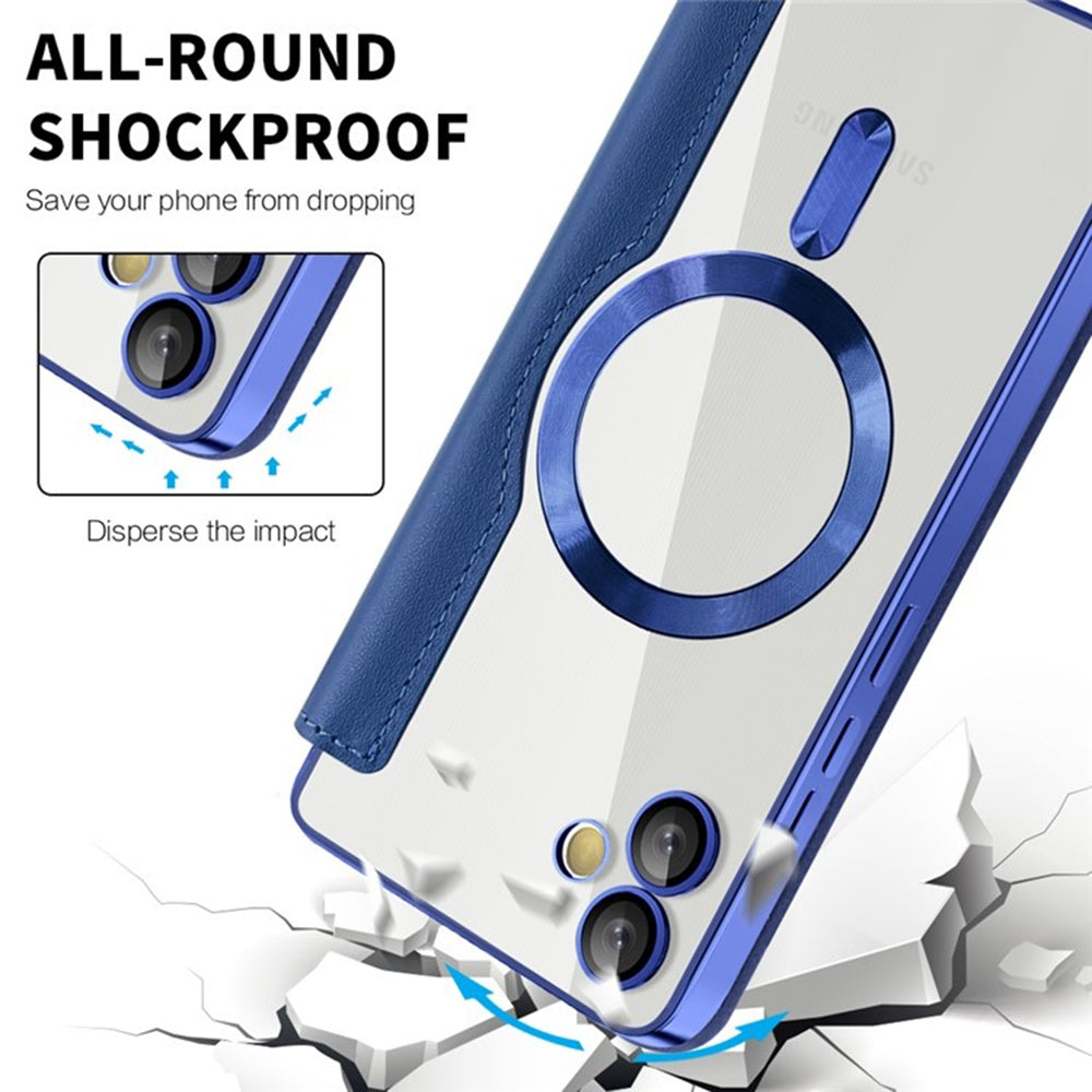 Funda MagSafe para Samsung Galaxy A05 A055, Techsuit, SmartMag Book, Azul