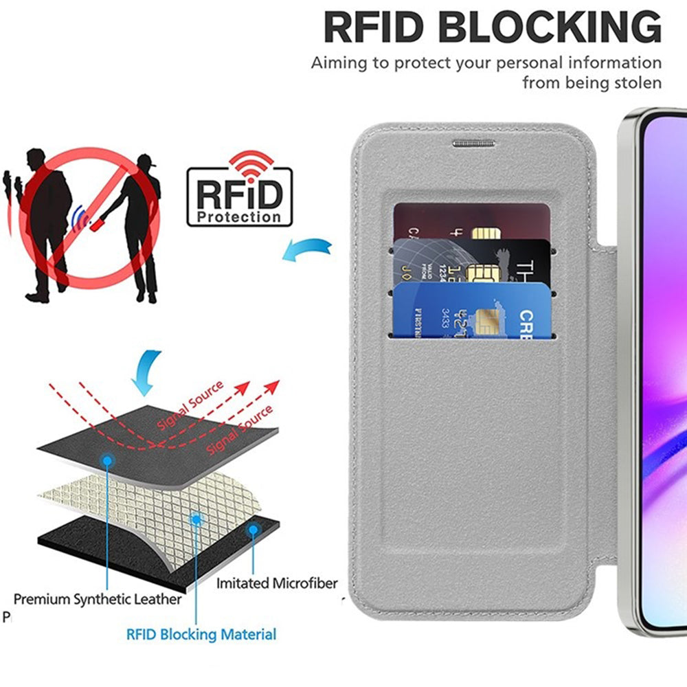 Funda MagSafe para Samsung Galaxy A05 A055, Techsuit, SmartMag Book, Gris