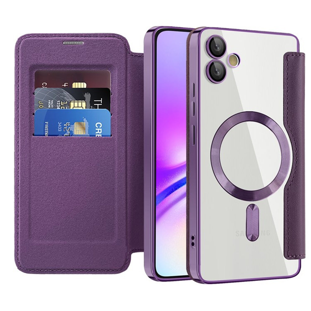 Funda MagSafe para Samsung Galaxy A05 A055, Techsuit, SmartMag Book, Morado